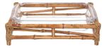 Travessa de Vidro com Suporte em Bambu Natural - P