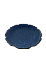 Travessa Redonda Cerâmica Flor Azul - 32cm