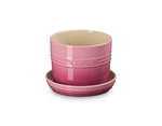 Vaso para Ervas C/ Bandeja 14cm Rose Quartzo