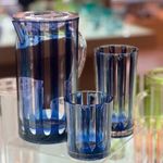 Jarra de Acrilico Azul Listrada