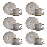 Conj.  6 Xícaras p/ Café  Organic Gold Grey 