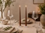Duo de Velas Cônicas Marrom - M (33cm)