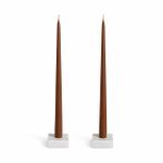 Duo de Velas Cônicas Marrom - M (33cm)