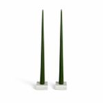 Duo de Velas Cônicas - Verde Folha - G (42cm)