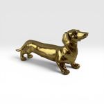 Escultura Cachorro Salsicha Dourado