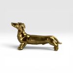 Escultura Cachorro Salsicha Dourado