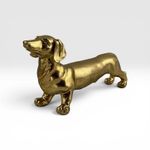 Escultura Cachorro Salsicha Dourado