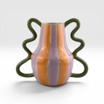 Vaso com Alça Listrado - Lilás 