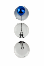 Cj.  3 Pratinhos - Homem Balão Azul 10cm - Greghi Design