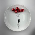 Prato Menina & Balões Vermelhos - Greghi Design - 27cm