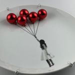 Prato Menina & Balões Vermelhos - Greghi Design - 27cm