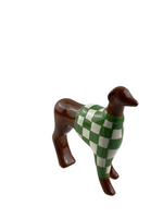 Escultura Galgo Italiano Suéter Verde - 19cm