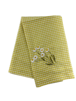 Guardanapo de Tecido Bordado Xadrez Amarelo  - Daisy