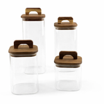 Pote Hermético Borossilicato com Tampa em Bambu - 1100ML