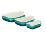 Set de 3 Travessas Retangulares Heritage Blue Riviera 19/26/32CM - Le Creuset
