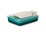 Set de 3 Travessas Retangulares Heritage Blue Riviera 19/26/32CM - Le Creuset