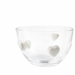 Bowl em Acrílico com Corações Brancos - P