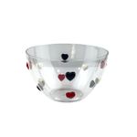 Bowl em Acrílico com Corações Preto / Branco/ Vermelho - G