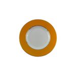 Prato de Sobremesa em Porcelana Strip com  Platina - Laranja 