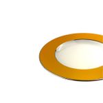 Prato de Sobremesa em Porcelana Strip com  Platina - Laranja 