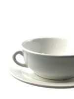 Consumê White com Pires em Cerâmica 