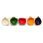 Bandeja em Cerâmica com 5 Mini Bowls - Vegetables