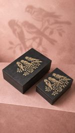 Duo Caixas Decorativas PaintBirds MDF