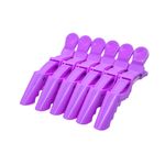 Presilhas Crocodilo Roxo Para Cabelo Com 6 unidades
