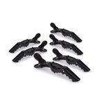Presilhas Crocodilo Preto Para Cabelo Com 6 unidades