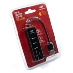 HUB USB C3Tech com 3 Portas USB 2.0  e Leitor de Cartão HU-L200BK