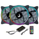 Cooler para Gabinete Kit Com 3 Ventoinhas Rise Mode Laser 120mm ARGB - RM-RGB-05-5V