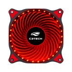Cooler para Gabinete C3Tech F7-L130RD STORM 120mm 30 LEDs Vermelho