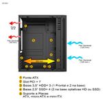 Gabinete Gamer Pixxo GE3201 com Acrílico