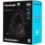 Headset FORTREK Gamer RGB Crusader P2 + USB Preto