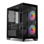 Gabinete Gamer TGT Gladiator, Rainbow, Lateral de Vidro, Com 2 Fans, Preto, TGT-GLD-BK