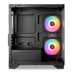 Gabinete Gamer TGT Gladiator, Rainbow, Lateral de Vidro, Com 2 Fans, Preto, TGT-GLD-BK