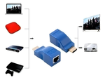 Extensor HDMI 3D 30 Metros Via 1 Cabo De Rede Rj45 Cat5e/6