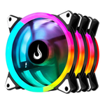 Kit com 3 Fans Rise Mode Energy, 120mm, ARGB, Preto - FN-02-RGB-5V