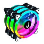 Kit com 3 Fans Rise Mode Energy, 120mm, ARGB, Preto - FN-02-RGB-5V