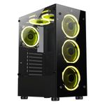 Gabinete Gamer Rise Mode Glass 06x ARGB, Lateral e Frente em Vidro, 6x Fans, Preto - RM-CA-06XB-ARGB