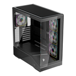 Gabinete Gamer 1STPLAYER GM7, RGB, Lateral em Vidro Temperado, 4 Fans, GM7-BK-3FN7R-1FN7