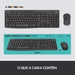 Teclado e Mouse Logitech Wireless MK295 Silent
