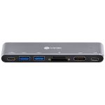 HUB USB Tipo C,  7 em 2 - 2x USB 3.0 + Leitor Cartão SD TF + HDMI + Thunderbolt 3 + Power Delivery 100W - HC-72