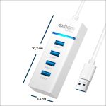HUB USB 3.0 com 4 Portas com Led Indicador Exbom UH-30