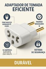 Adaptador de Tomada Benjamin 10a/20a 250v