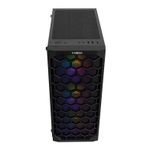 Gabinete Gamer Mancer Hexer, Rainbow, Lateral de Vidro, Com 3 Fans, Preto, MCR-HEX-RB01