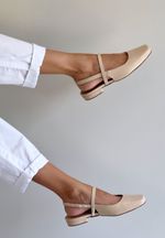  Sapatilha Ballet New Couro Vanilla