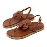Flat Sandal Couro Palma Carmel