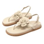 Flat Sandal Couro Palma Off White