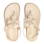 Flat Sandal Couro Palma Off White